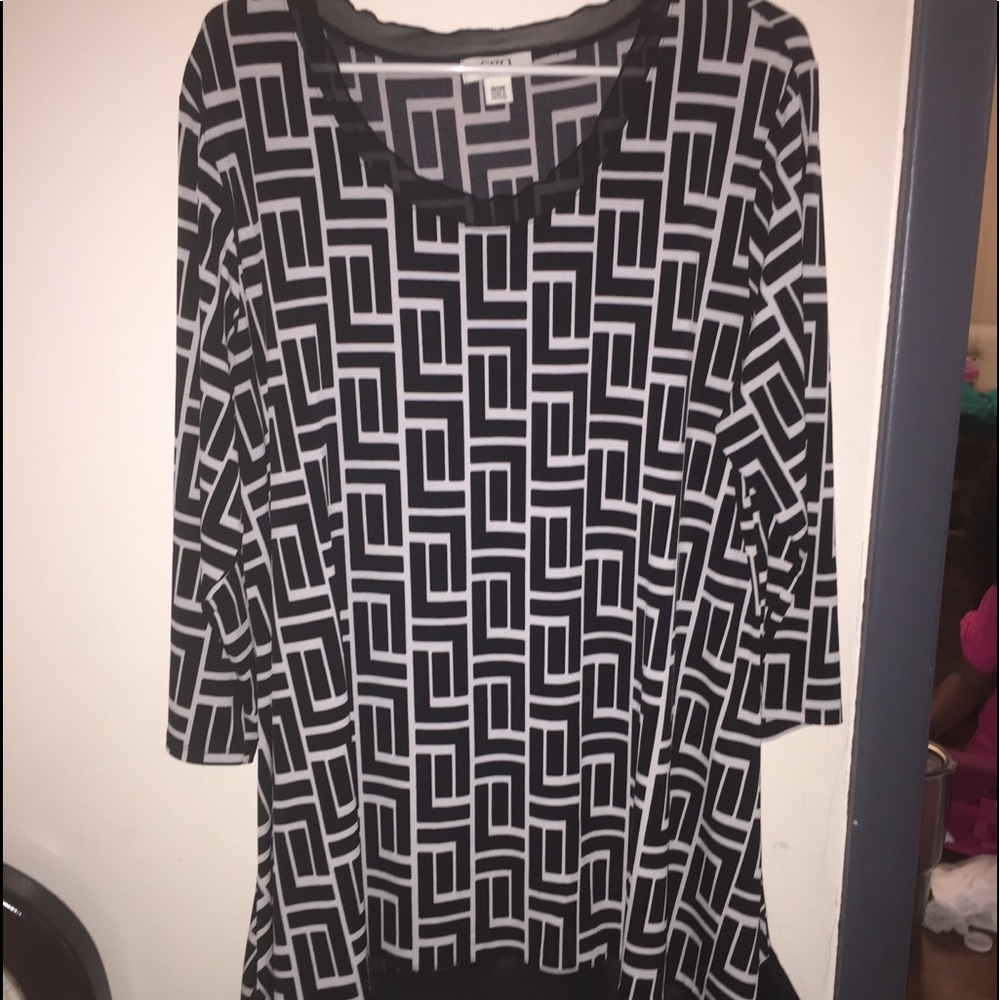 Plus Size Chiffon Hem Sleeve Shirt